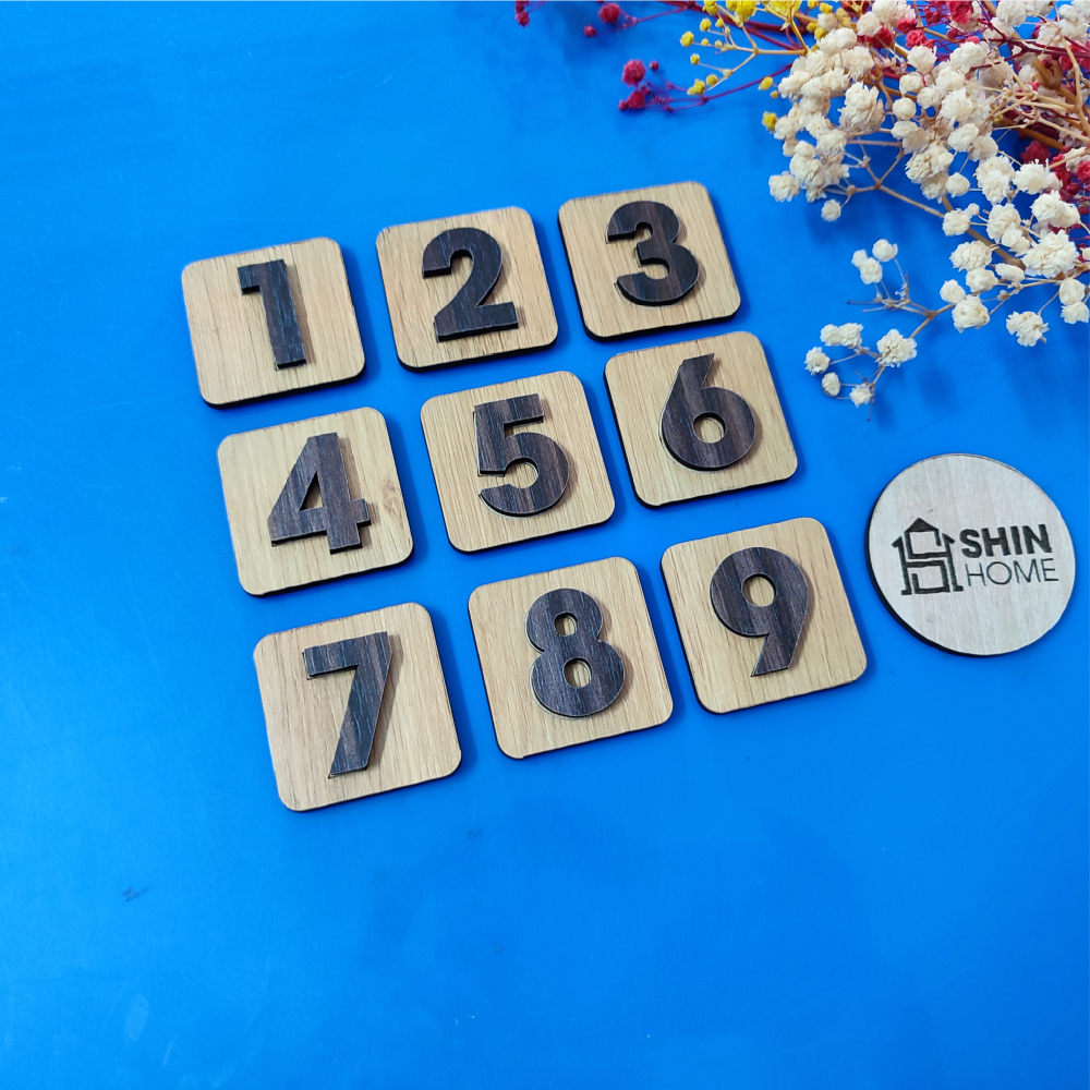 Number tags for wooden cabinets with laser cut and luxurious, classy ...