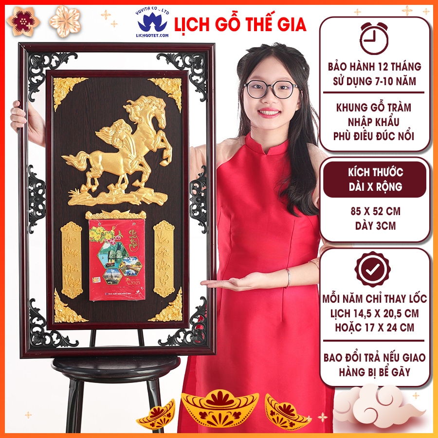 Wall Calendar 2025 Feng Shui Fortune, 3d Wooden Calendar Size 90x40 cm