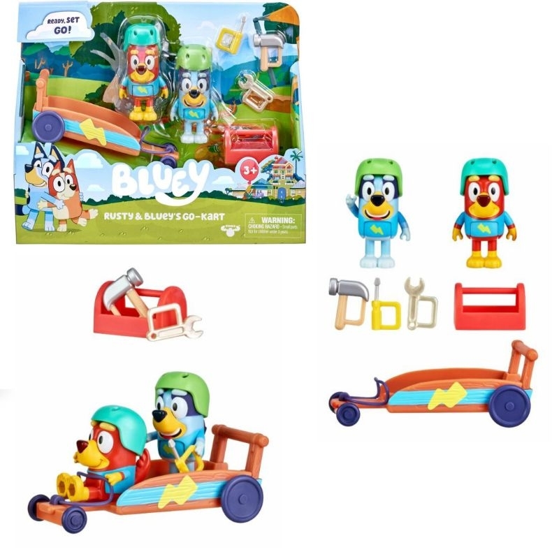 Bluey set with 2 characters with adorable Go-Cart car and accessories ...