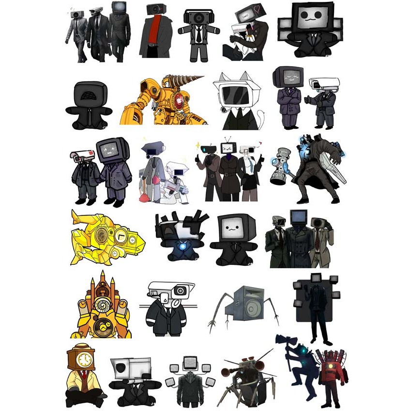 Sticker Skibidii Toilett Cameraman tv man Titan Speakerman monster G ...