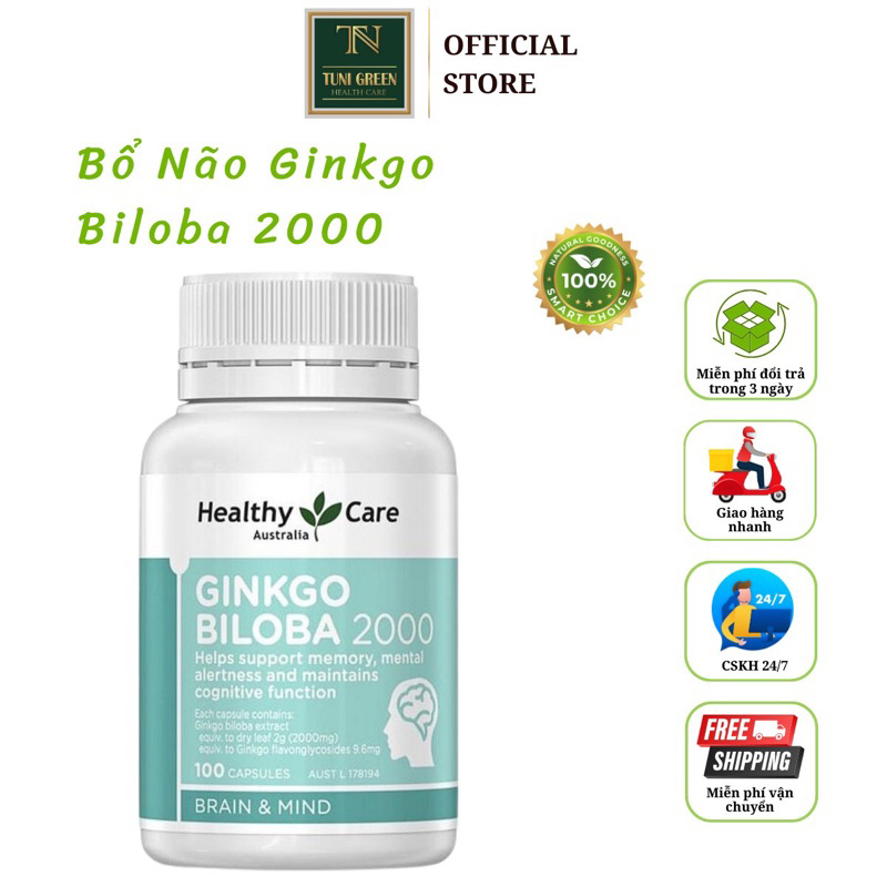 Ginkgo Biloba Healthy Care Australia Brain Supplement 2000 (New Model