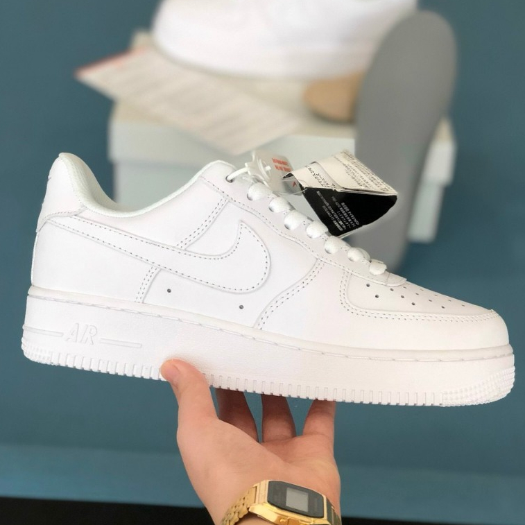 Nike Air Force 1 Low 07 All White Sneakers In White basic White For Men And Women Easy Matching 1 1 Standard Version Full Size 36 45