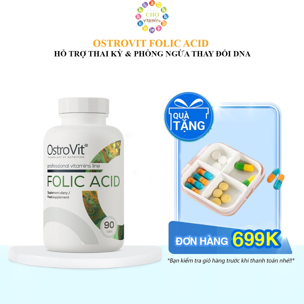 Ostrovite Folic Acid Vitamin B9 Supplement For Pregnancy Health, DNA