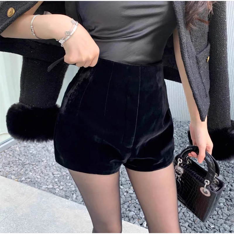 Beautiful Thick 2 Layer Velvet Shorts For Women m634 Shorts Velvet Shopee Singapore