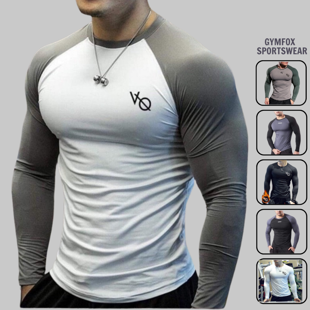 Mens Compression Shirt Running Long Sleeve T-shirt Hight Collar Sportswear  Quick Dry Elasticity Tigh