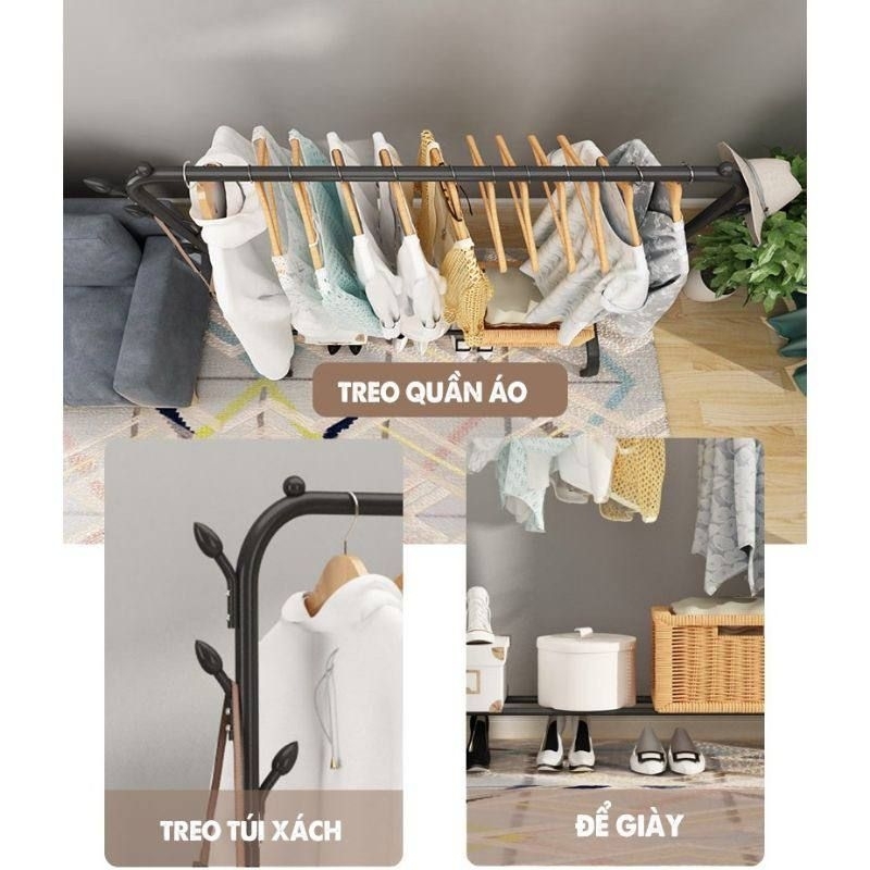 Simple, Sturdy and Convenient Metal Clothes Rack with 2 Drying Racks ...