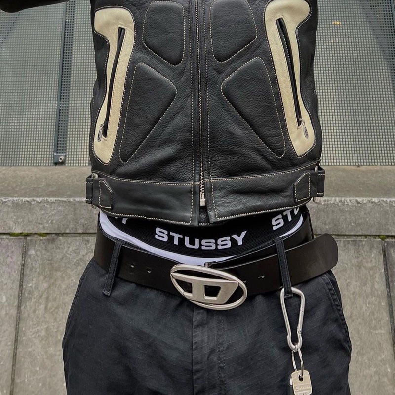 【在庫一掃】 PU Belt Stussy Leather With Belt High-Quality Women And Men ジャケット・アウター