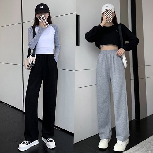 Women's Wide-Legged Pants Thick And Soft Fish Skin Felt, Wide-Legged ...