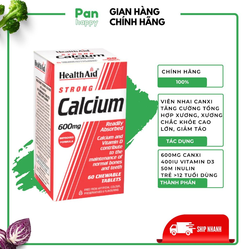 Calcium Strong Chewable Tablets 600mg Calcium Supplements Help Keep