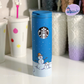 Starbucks Korea Christmas Double Wall Glass Snowman Tumbler Cold