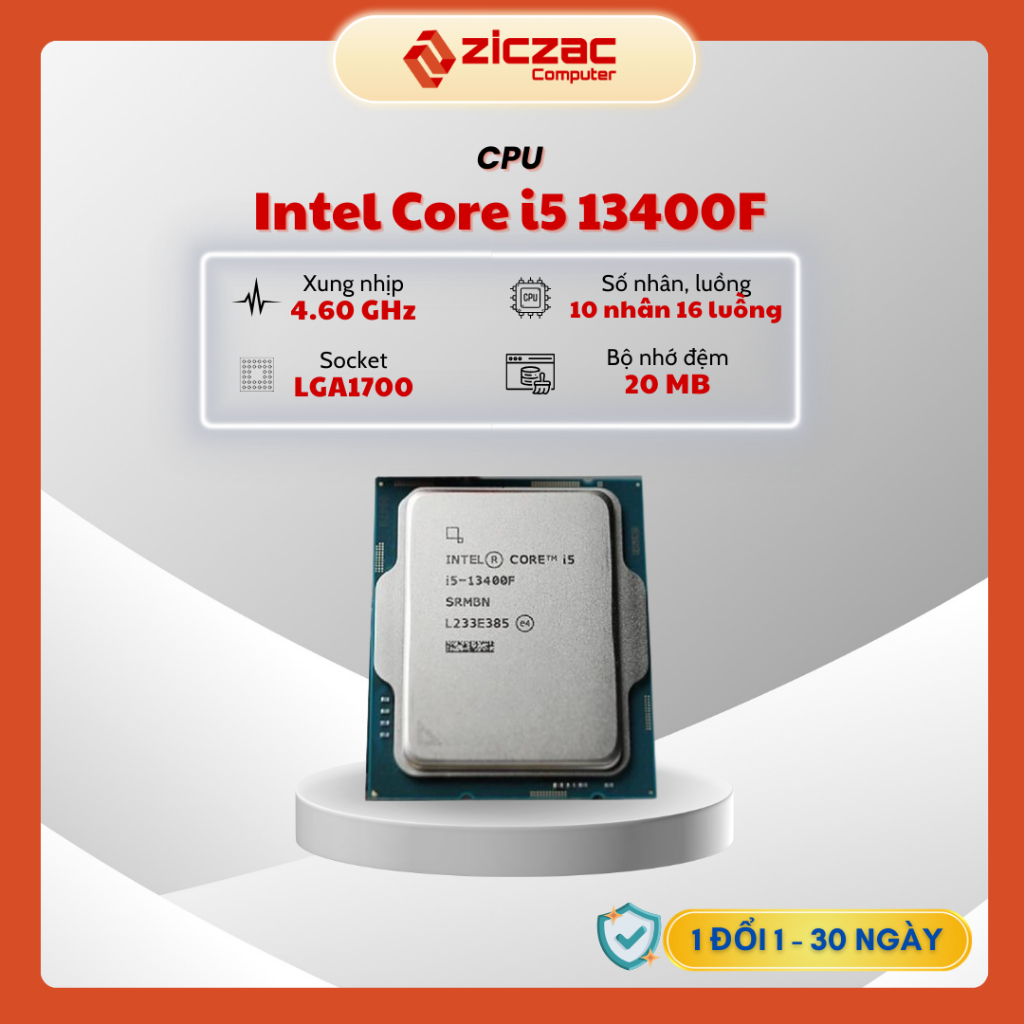 Cpu Intel Core I5 13400F | Lga1700, Turbo 4.60 GHz, 10C / 16T, 20MB ...