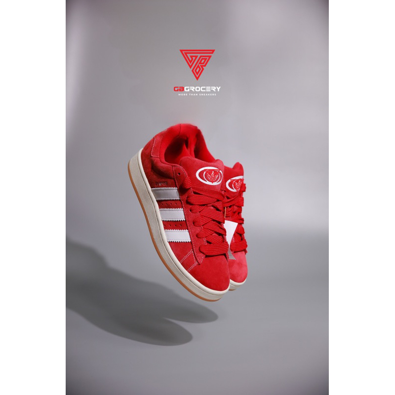 Red adidas campus on sale shoes