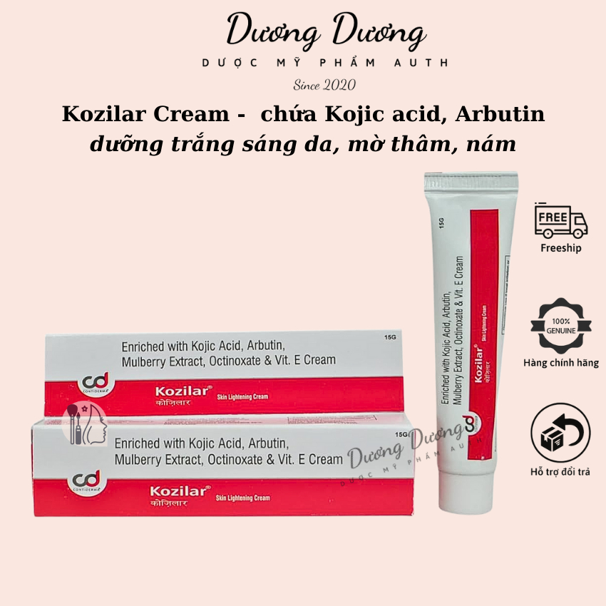 Kozilar Cream Kojic acid, Arbutin Brightens Skin, Blurs Dark ...