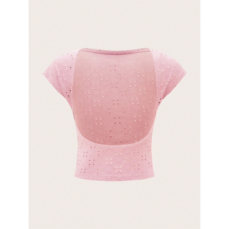 Pink Slim Fit Women's Cotton Cropped T-Shirt By Being Human Clothing main image 0