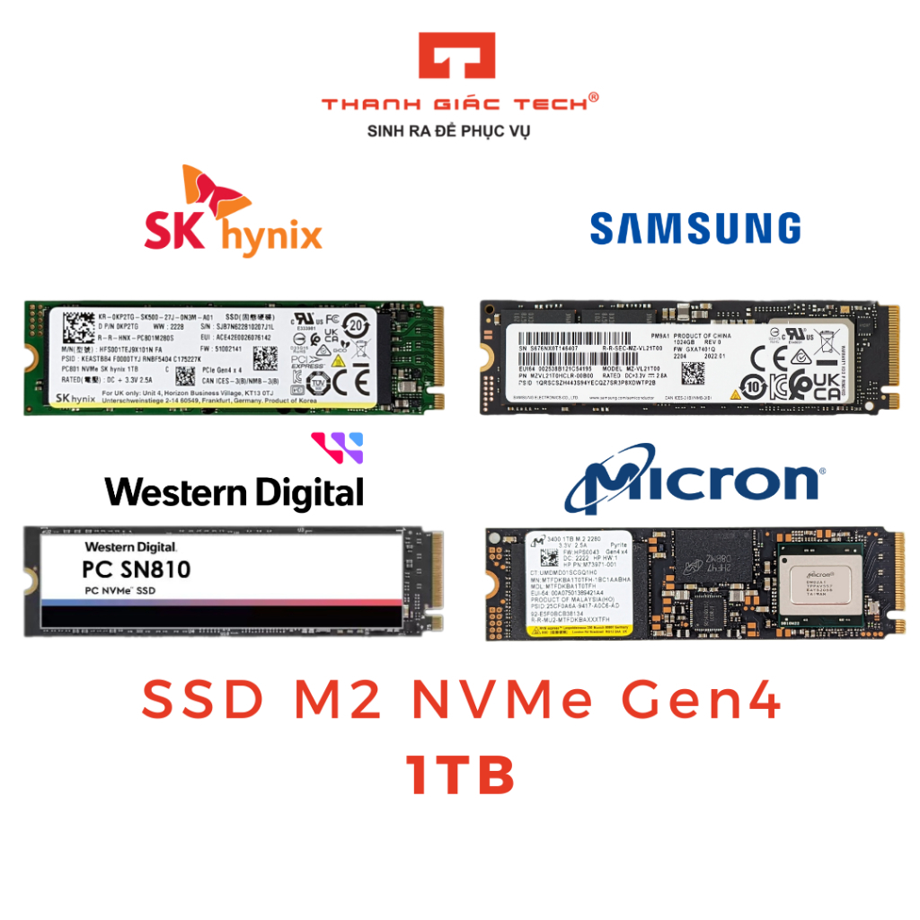 Ssd M2 NVMe Gen4 Gen 3 256GB 512GB 1TB Samsung SK hynix