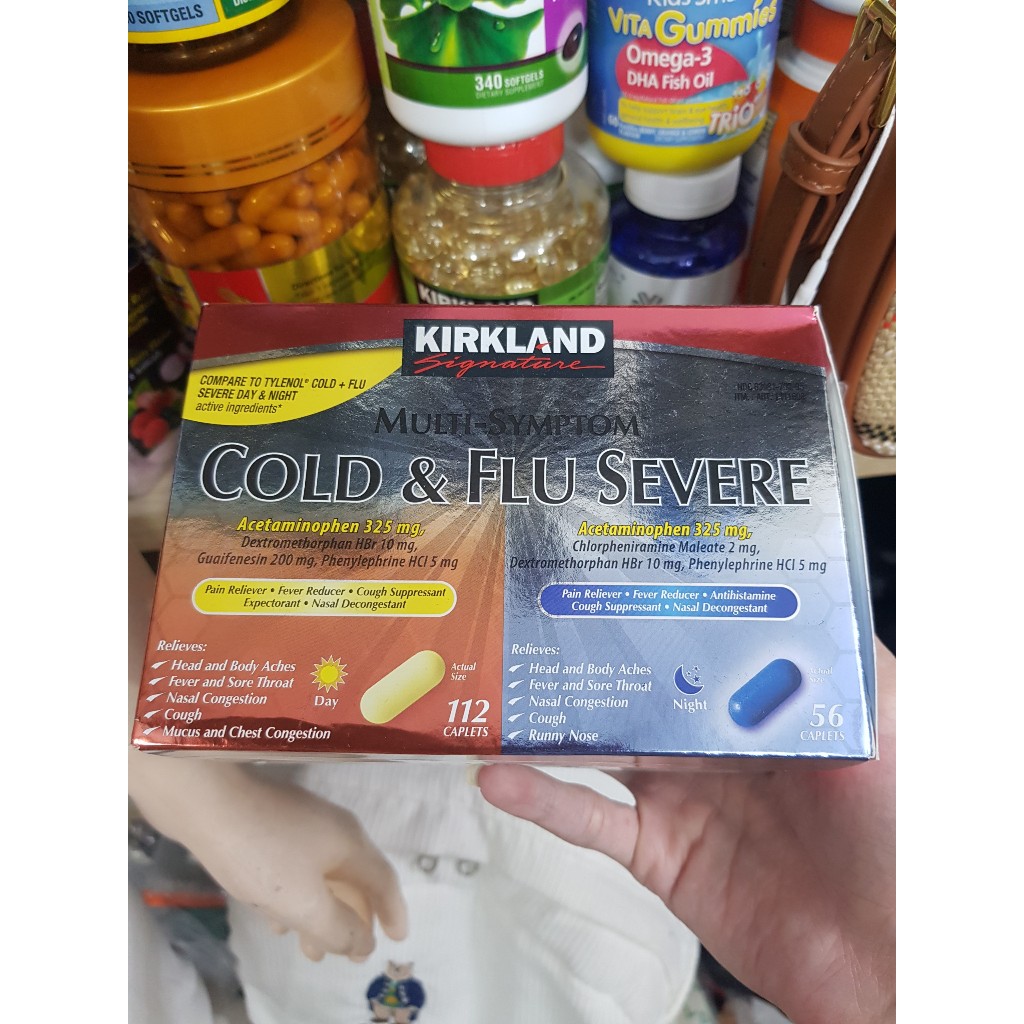 Kirkland Multi Symptom Cold & Flu Symptom Cold & Flu Severe 168 American Tablets (112 capsules