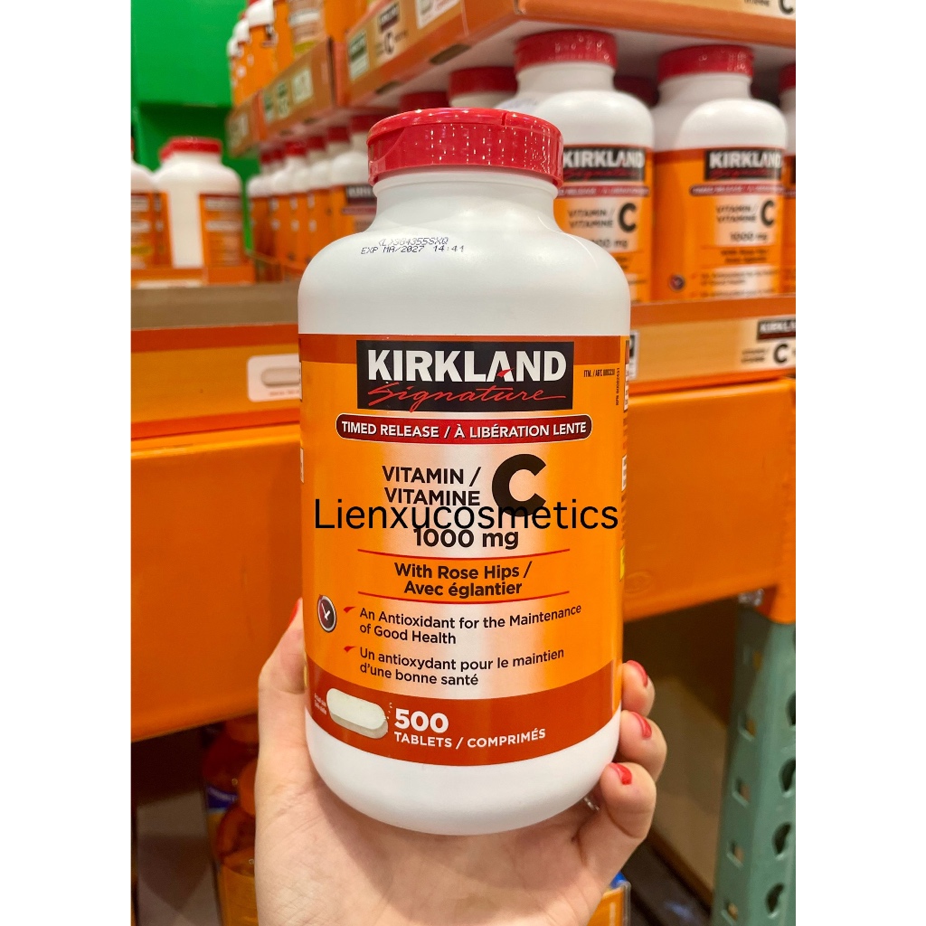 Vitamin C Kirkland 1000mg, 500 Tablets; HSD T9 /2026 (bill Costco
