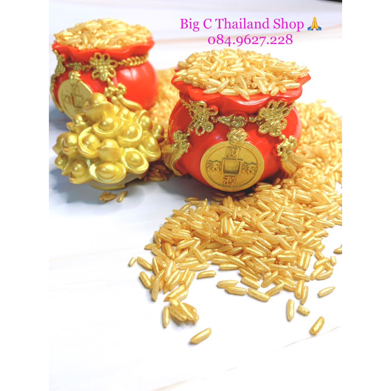 Golden Rice Pot of Fortune and Luck (with golden rice) | Shopee Singapore