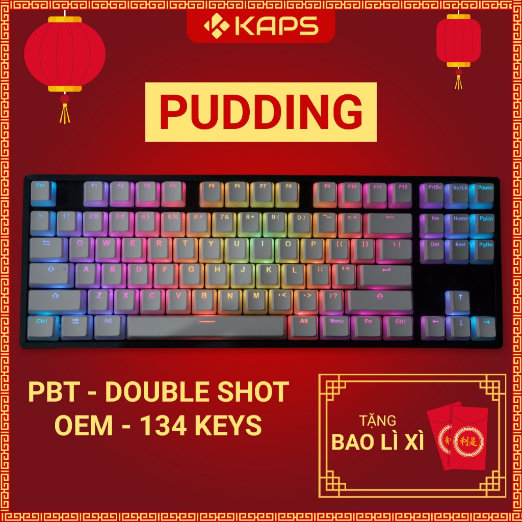 Pudding Keycap | Pbt Plastic | Xuyen led | Oem Profile | Double-shot ...