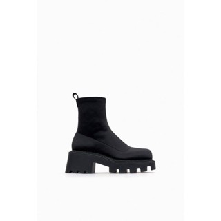 zara elasticated flat ankle boots