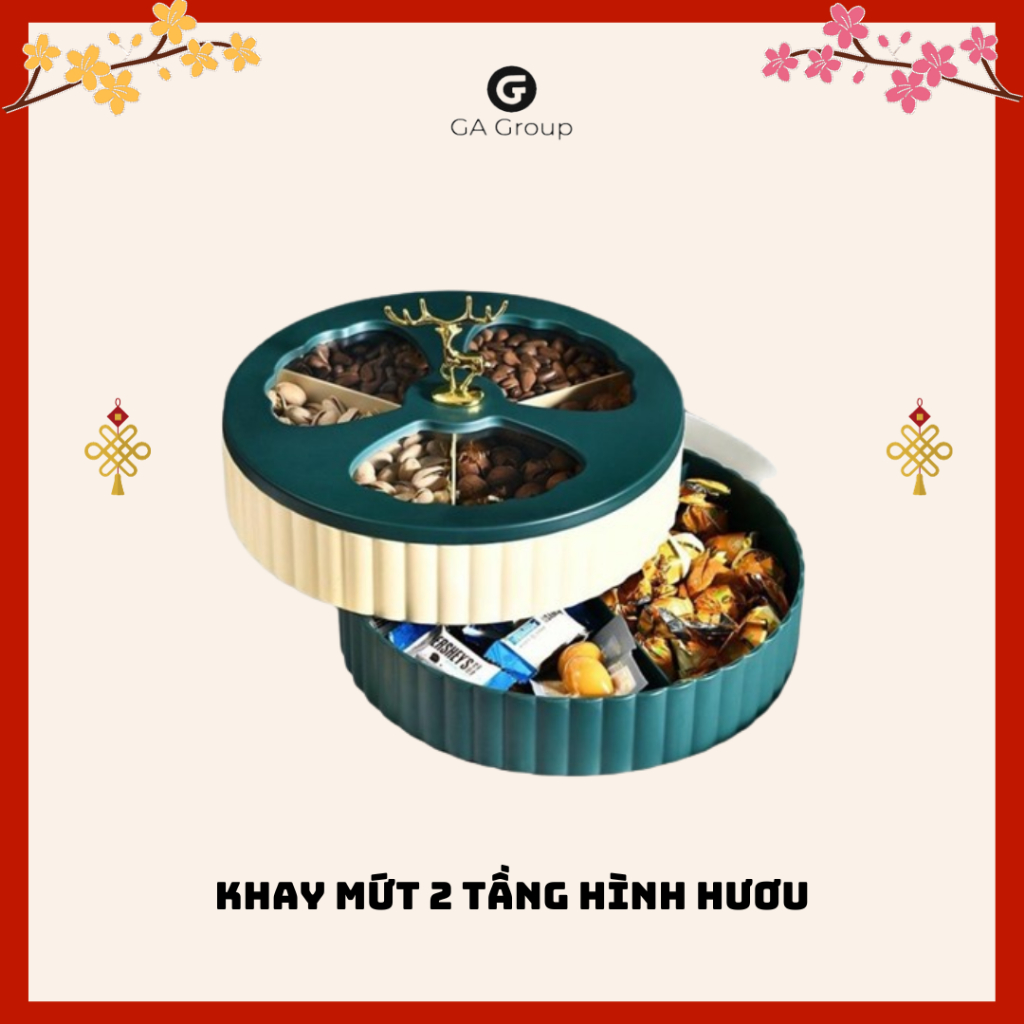 Tet Jam Tray, 2Storey Tet DeerShaped Jam Box 2024 GROUP Shopee