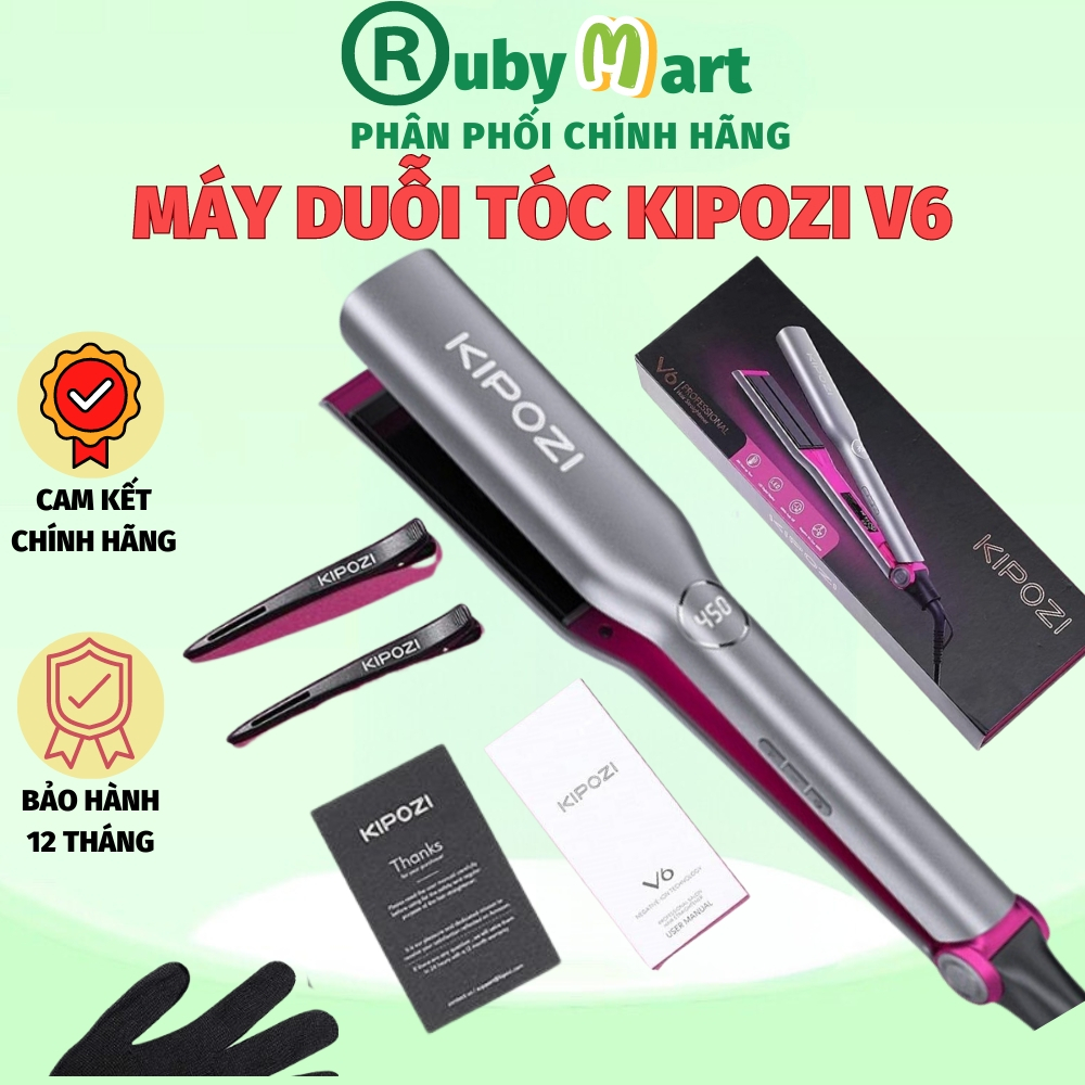 Kipozi V6 premium 3-in-1 ceramic negative ion hair straightener, German ...