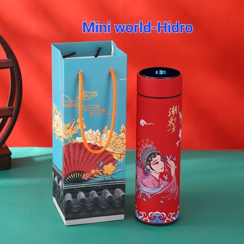 [Category 1] Fashionable Antique Thermos Bottle With led Temperature Display 500ml FULL BOX