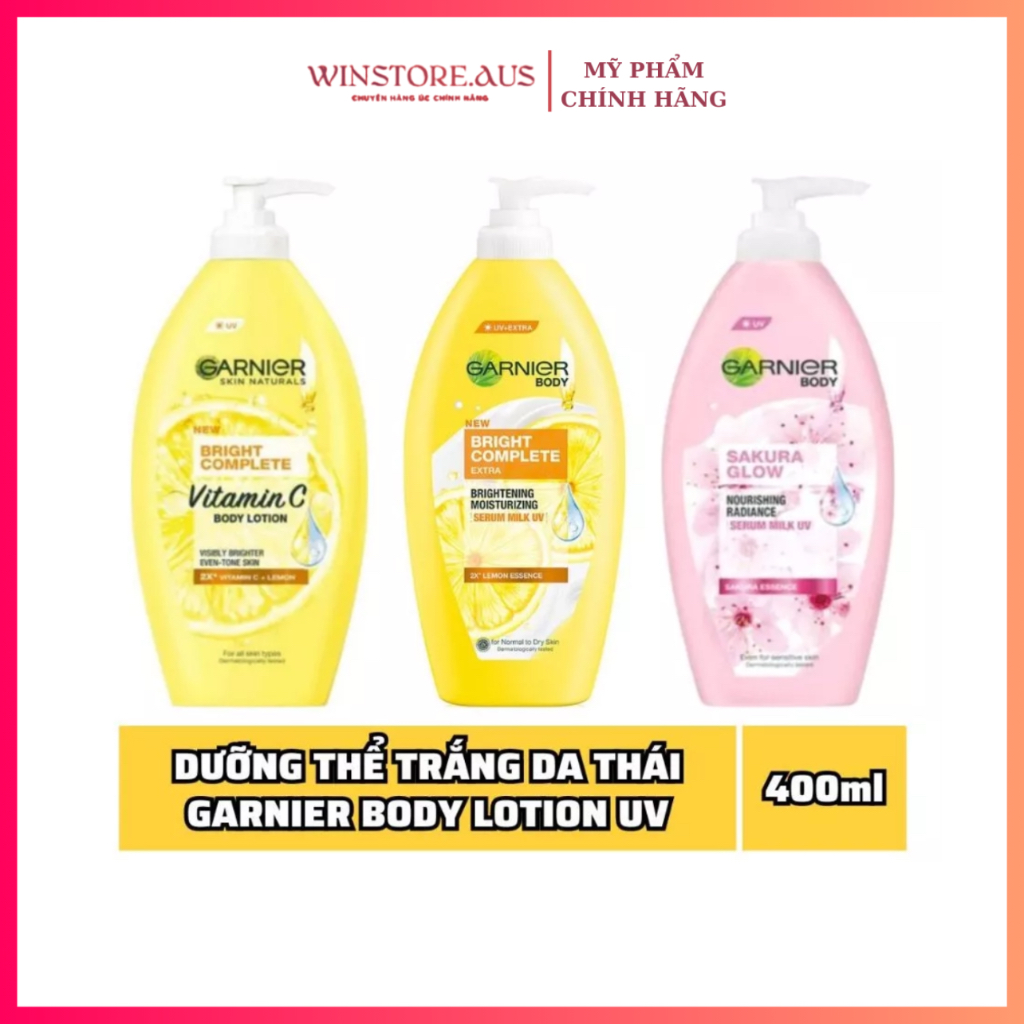 Garnier Bright Complete Ex Body Lotion Sakura Glow Hyaluron Vitamin C
