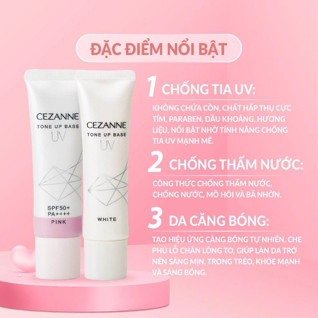 Cezanne UV Tone-up Base – 30 G, Farbe Pink, Als Make-up-Base Mit UV-Schutz Und Aufhellendem Effekt