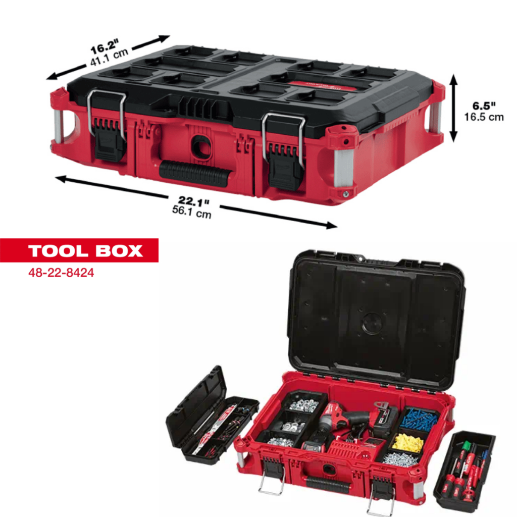 Milwaukee packout Toolbox 48-22-8424, Sturdy, Impact Resistant ...