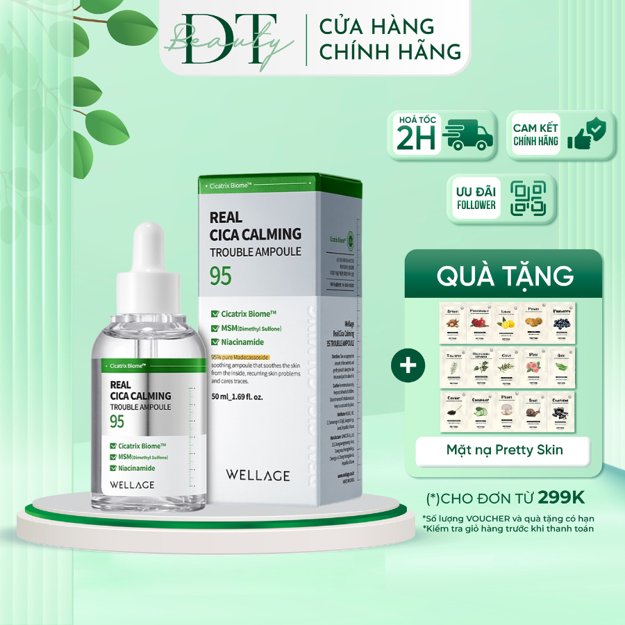 Wellage Real Cica Calming 95 Trouble Ampoule Serum 50ml | Shopee Singapore