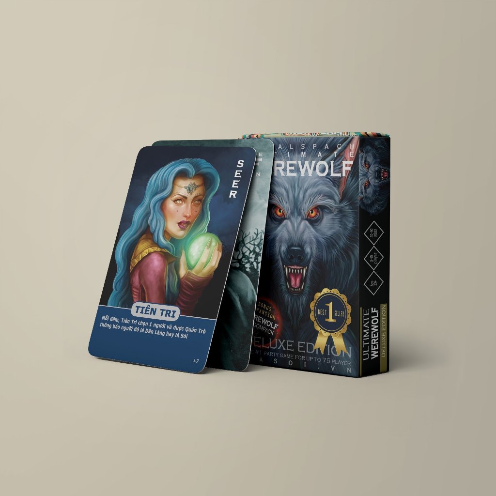 Vietnamese 21-card Deluxe Werewolf deck, compact pocket-sized werewolf ...