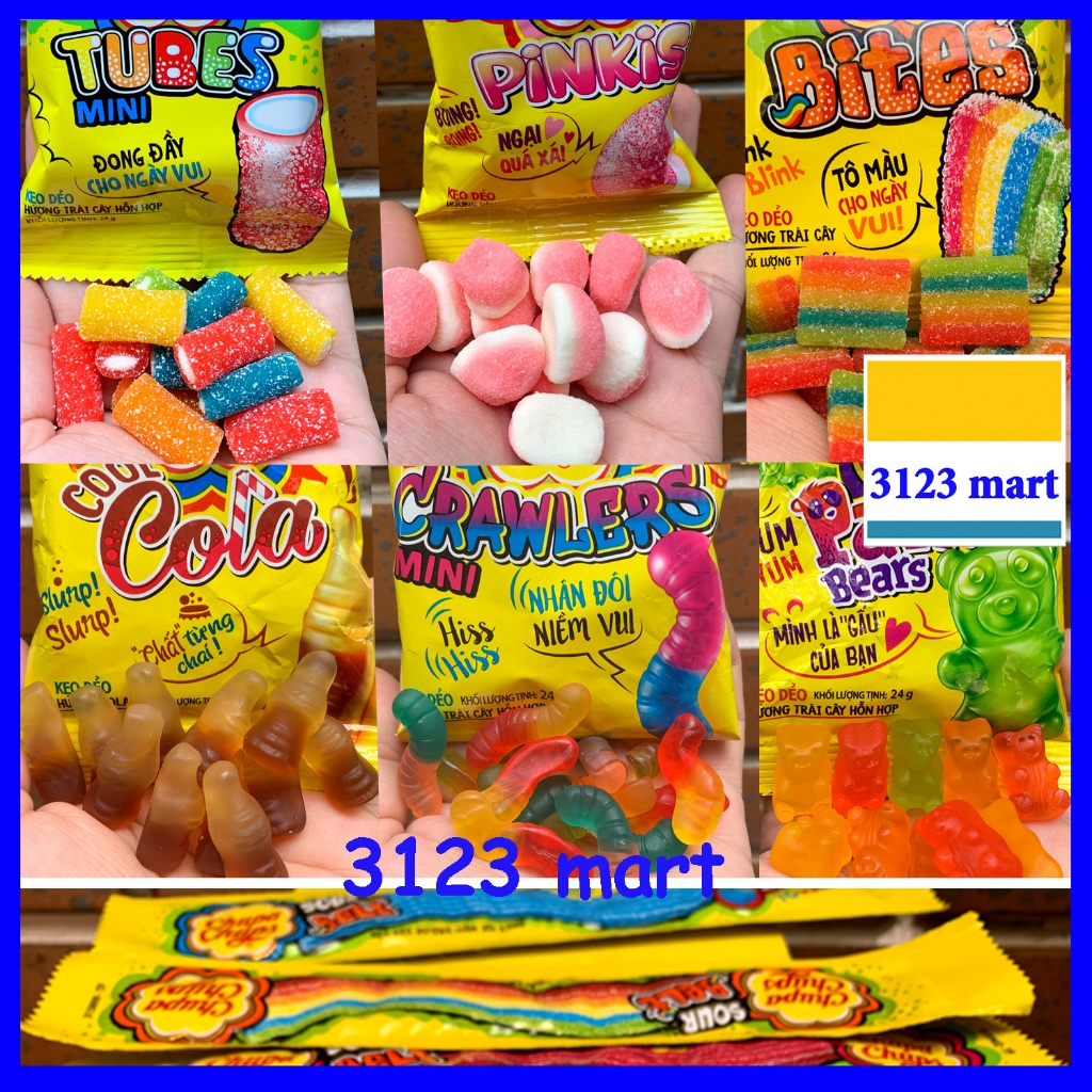 (hsd 12-->03 / 2025) Chupa Chups Pinkis Fruit Marshmallows / Rainbow ...