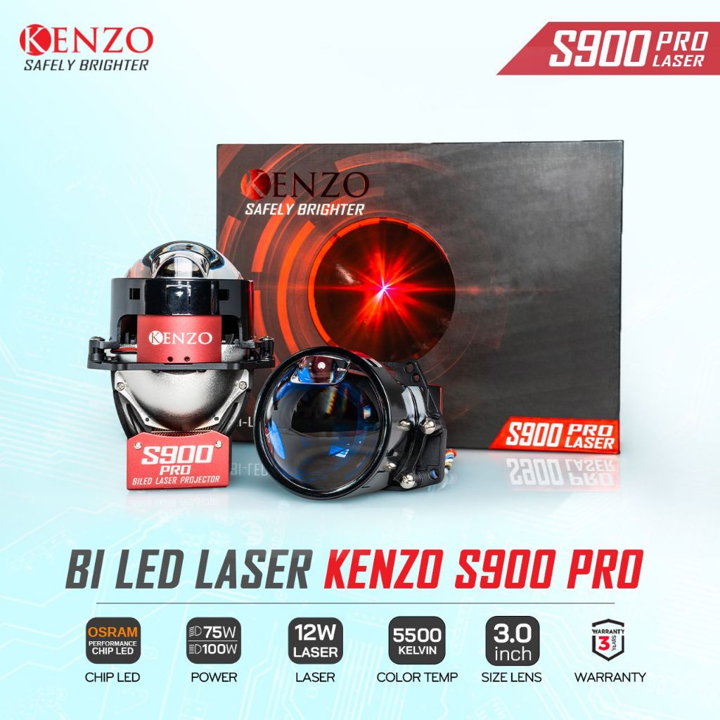 Kenzo S900 pro laser Bi led 100W led biled mirror Xlight GTR Redpro Red pro magic titan gold platinum gc Shopee Singapore