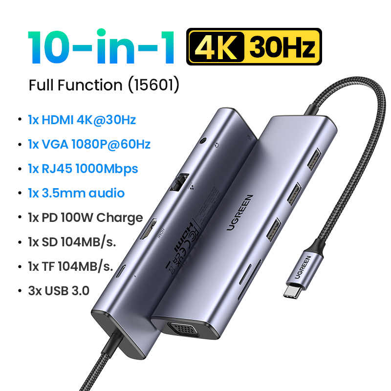 UGREEN 15375 15600 15601 CM498 9 in1 USB Type C Hub Set 60Hz HDMI Hub ...