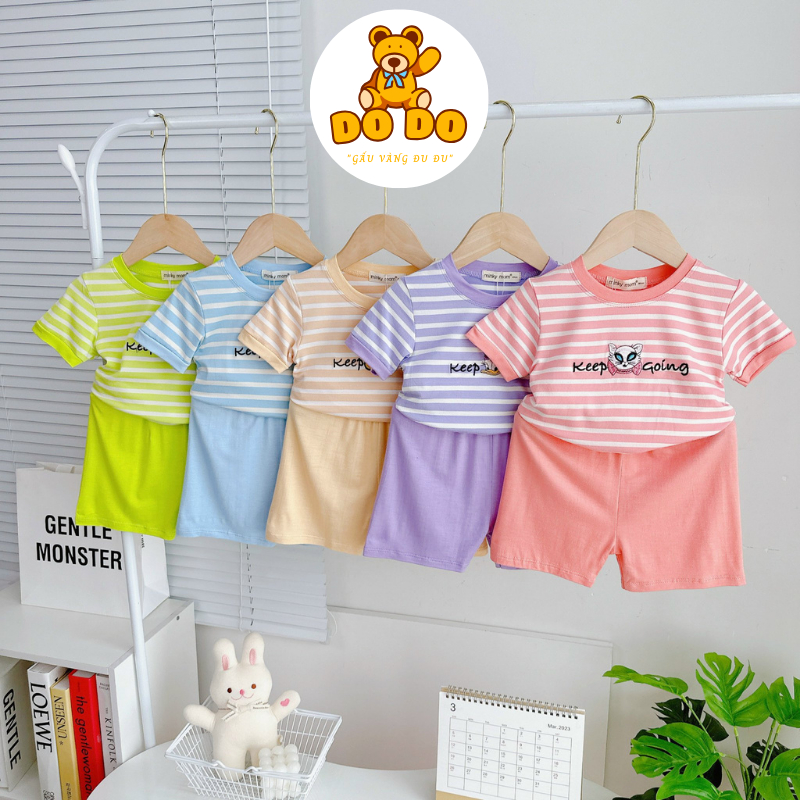 Minky Mom Children's Clothing Set, Short Sleeve Set, Embroidered