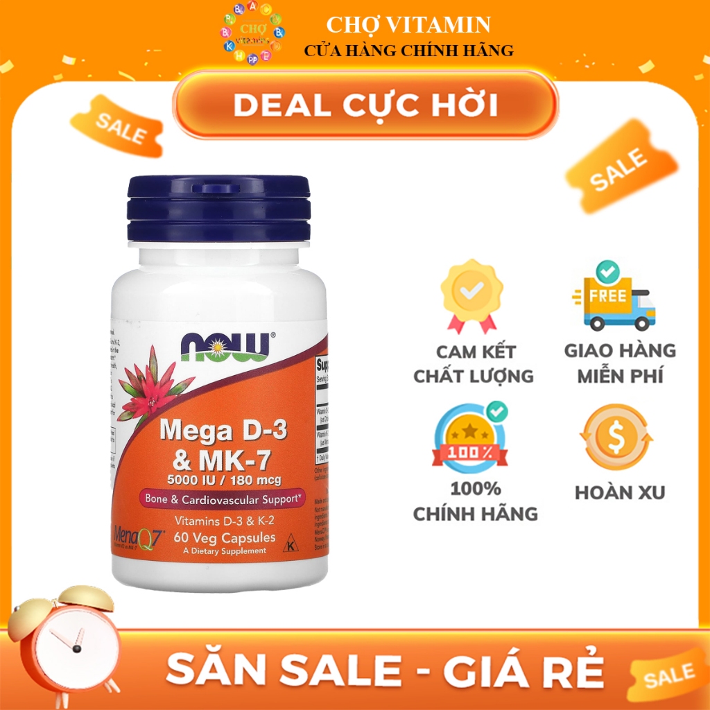 Now Vitamin Mega D3 & Mk7 (60 Tablets) - Strengthens The Immune System ...