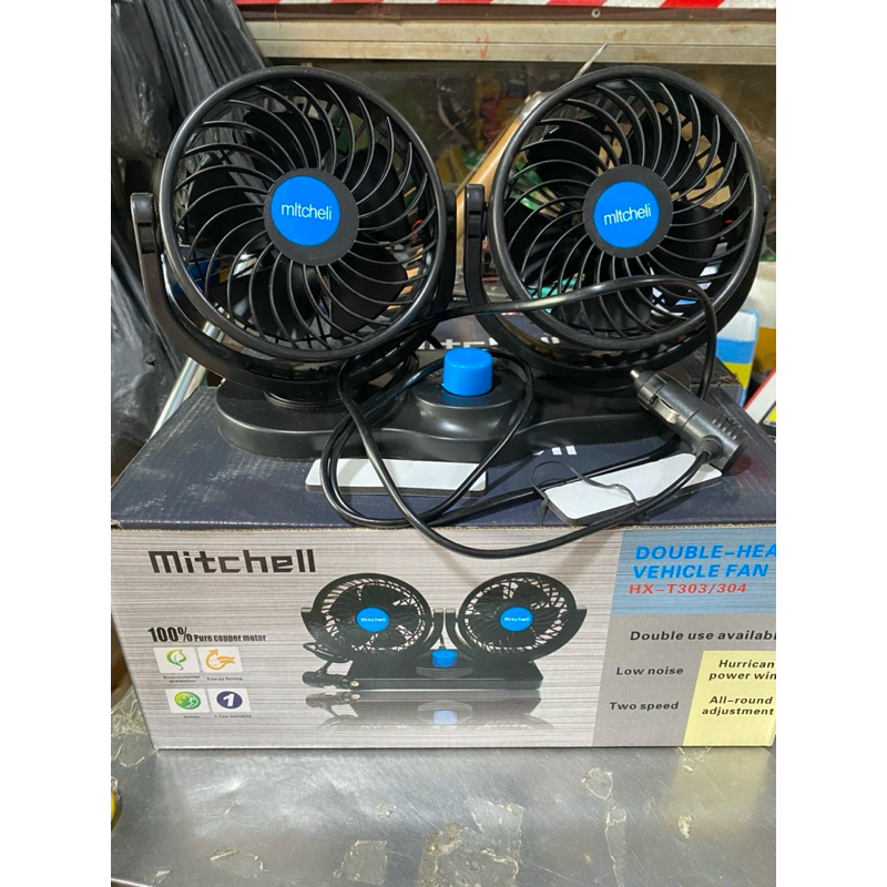 MICHEELL DOUBLE CAR FAN or driver, 13cm LARGE TYPE FOR TRUCKS, CARS ...