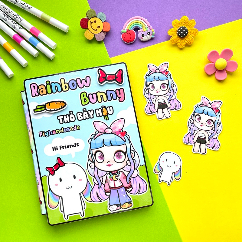 (New) Seven-color Rabbit book toy transforms into a beautiful girl in ...