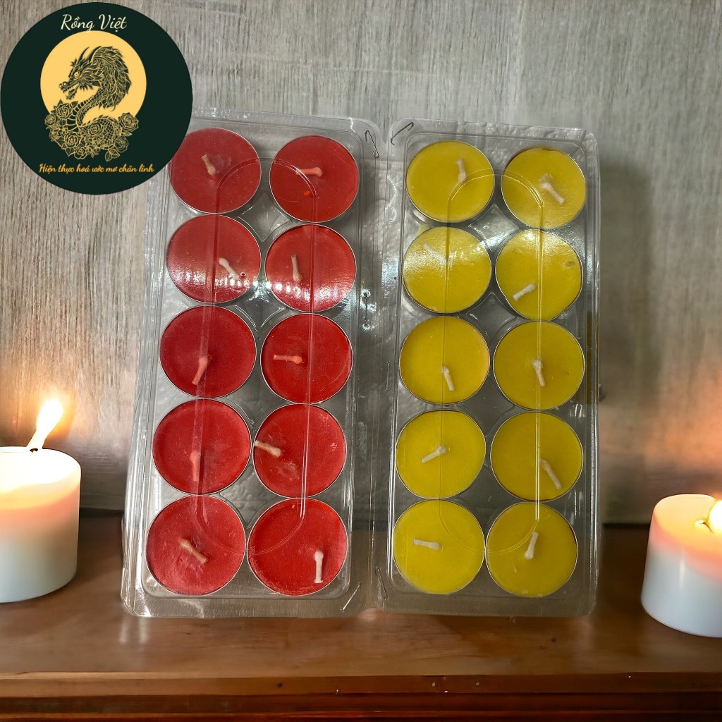 Tealight Candle Box Of 10 Vietnamese Dragon Tablets, Scented Candles