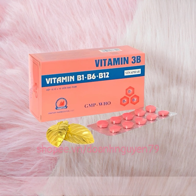 Vitamin 3b - B1,b6,b12- Box Of 100 Vinaphar Tablets - Help Improve 