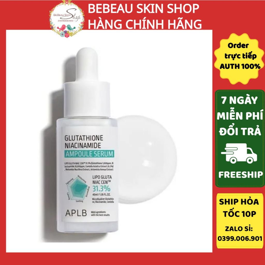 Aplb Glutathione Niacinamide Ampoule Serum 40ml Bebeau Shopee Singapore