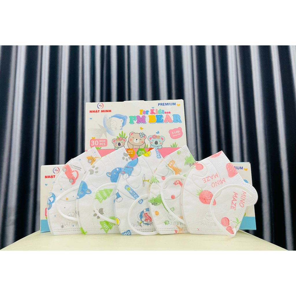 Box of 30 Bear masks for Nhat Minh children (children 3-8 years old ...