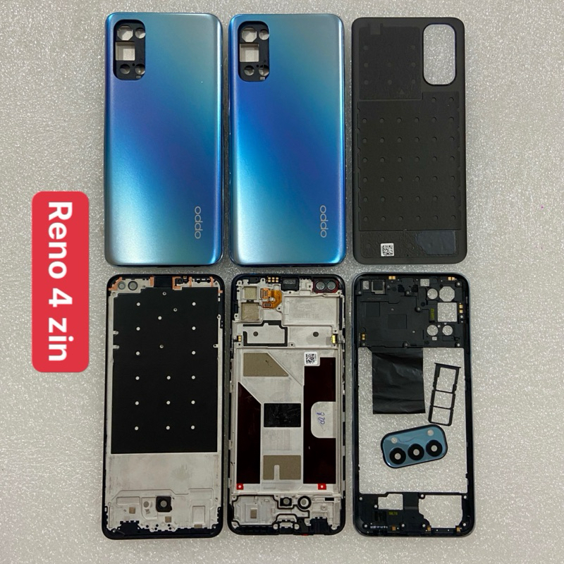 Oppo Reno 4 blue case set (full orange glass, keys, sim tray) | Shopee ...