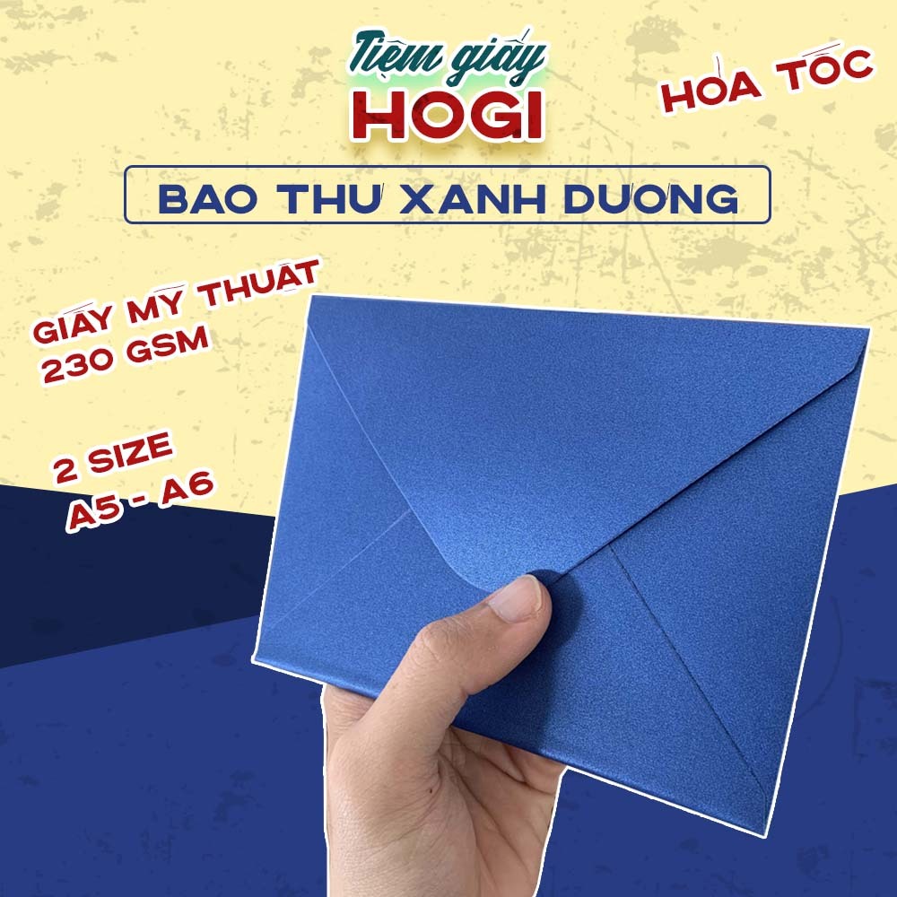 Hogi Blue Art Paper Envelope, Paper Envelope 230gsm Thick A6 A5 Size 