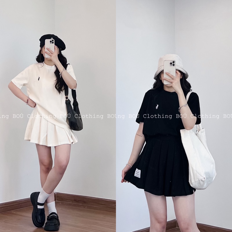 Horse embroidered elastic Set with short pleated skirt BOÓ Clothing ...