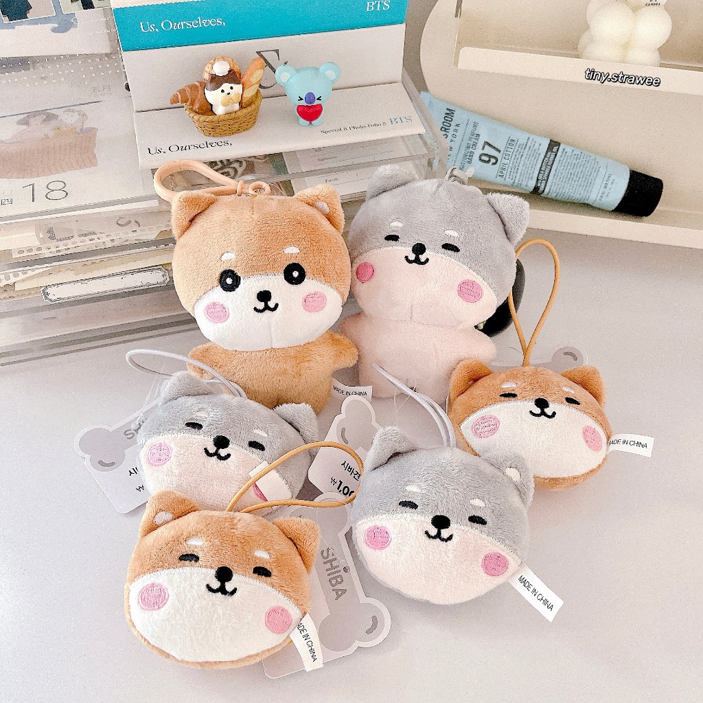 Korean shiba Daiso Stuffed Animal Key Chain Tiny Strawee Shopee