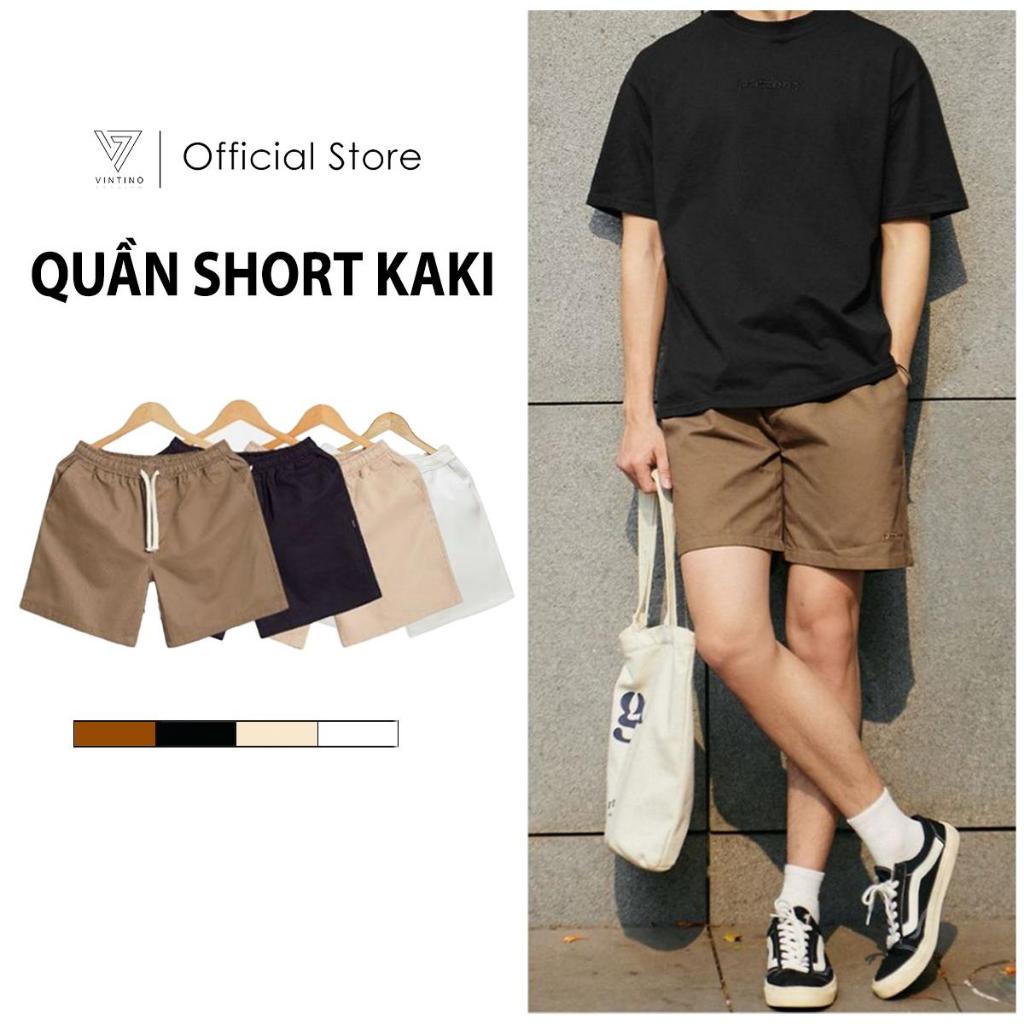 Men's Khaki Shorts VINTINO Form Thighs Chun Fabric Soft Wind Khaki QS01