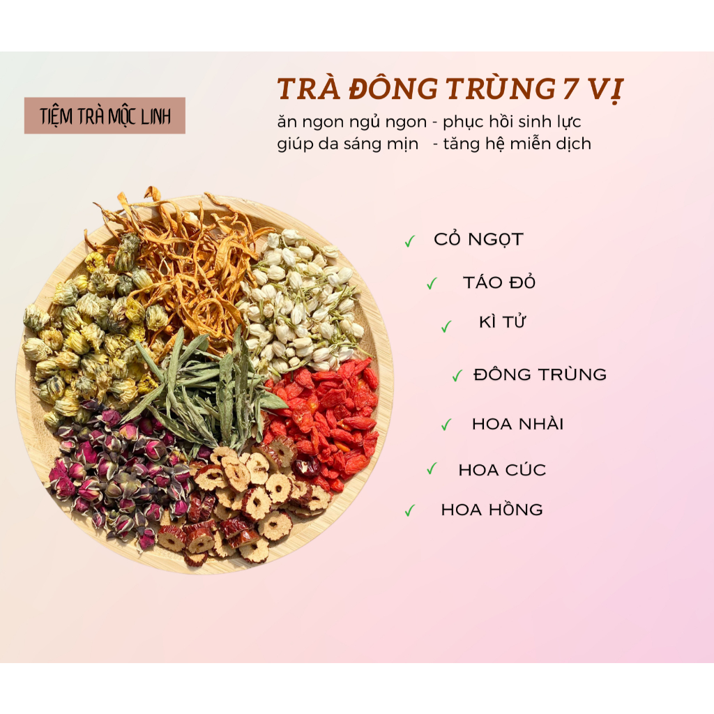 30 packs of 7-flavored Cordyceps Tea, 7-flavored beauty tea (cordyceps ...