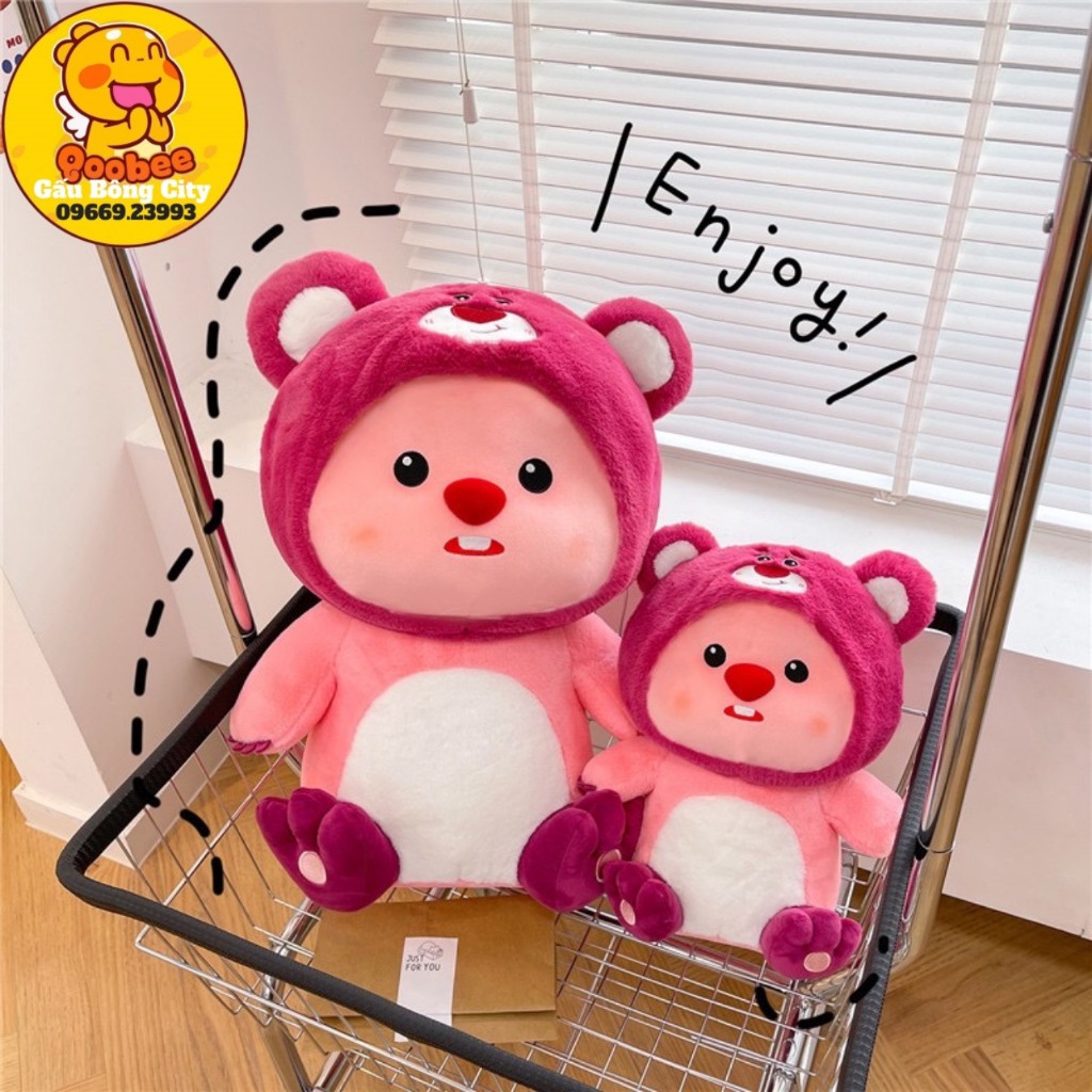 Teddy Bear Loopy Pororo Friend Beaver Pink Cartoon Teddy Bear Toy ...